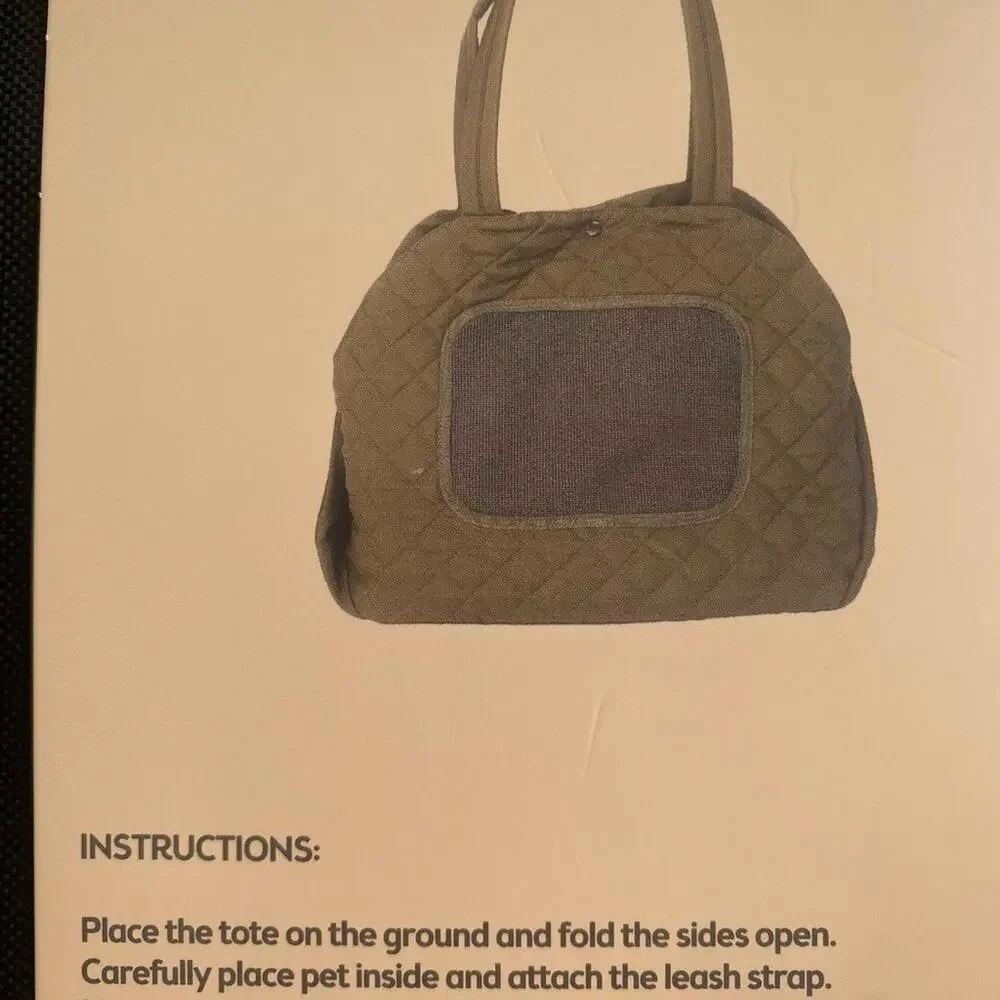 Quilted Pet Carrier - Olive Green